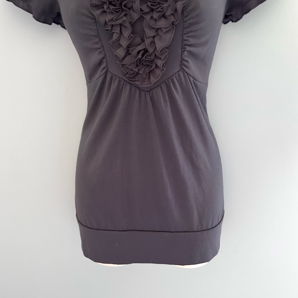 Y2K Vintage Ruffled Babydoll Top Purple Gray Size Medium - Picture 3 of 12